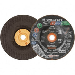WALTER Surface Technologies - 4-1/2" Diam x 5/8" Hole, 100 Grit Surface Grinding Wheel - Aluminum Oxide, Fine Grade, 13,300 Max RPM - USA Tool & Supply