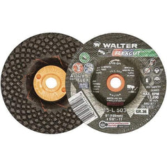 WALTER Surface Technologies - 5" Diam x 5/8" Hole, 36 Grit Surface Grinding Wheel - Aluminum Oxide, Very Coarse Grade, 12,200 Max RPM - USA Tool & Supply