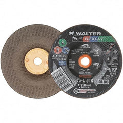 WALTER Surface Technologies - 5" Diam x 5/8" Hole, 100 Grit Surface Grinding Wheel - Aluminum Oxide, Fine Grade, 12,200 Max RPM - USA Tool & Supply