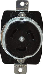 Hubbell Wiring Device-Kellems - 250 VAC, 50 Amp, Self Grounding Receptacle - 3 Poles, 4 Wire, Female End, Black - USA Tool & Supply