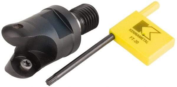Kennametal - 31.75mm Cutting Diam, 1-1/4" Max Depth of Cut, Modular Connection Indexable Copy End Mill - 2 Inserts, RDHX 1604M0S Insert, KDM Toolholder - USA Tool & Supply