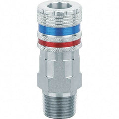 Dynabrade - 1/2 Male NPT Pneumatic Hose Coupler - Steel/Brass, 1/2" Body Diam - USA Tool & Supply