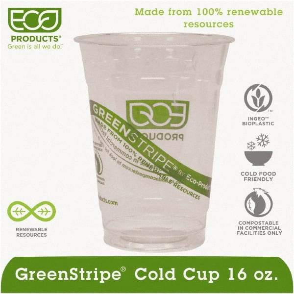 ECO PRODUCTS - Renewable & Compostable Cold Cups - 16 oz - Clear - USA Tool & Supply