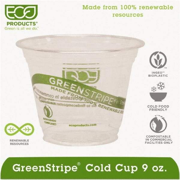 ECO PRODUCTS - Renewable & Compostable Cold Cups - 9 oz - Clear - USA Tool & Supply