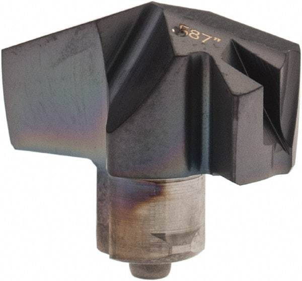 Iscar - Series ICP, 0.587" Diam Grade IC908 140° Replaceable Drill Tip - Carbide, TiAlN Finish, 14 Seat Size, Through Coolant - USA Tool & Supply
