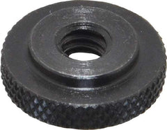 Gibraltar - 1/4-20" UNC Thread, Black Oxide Finish, Steel Round Knurled Check Nut - 7/32" Overall Height, 3/4" Head Diam, 1/2" Base Diam - USA Tool & Supply