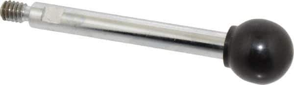 Gibraltar - 1/4-20 Stem, 3/4" Knob Diam, 5/16" Shaft Diam, Gear Lever Arm with Ball Knob - 3/8" Thread Length, 3.1" Handle Length, Steel Shaft, Phenolic Knob - USA Tool & Supply