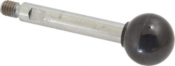 Gibraltar - 5/16-18 Stem, 1" Knob Diam, 3/8" Shaft Diam, Gear Lever Arm with Ball Knob - 7/16" Thread Length, 3.1" Handle Length, Steel Shaft, Phenolic Knob - USA Tool & Supply