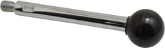 Gibraltar - 5/16-18 Stem, 1" Knob Diam, 3/8" Shaft Diam, Gear Lever Arm with Ball Knob - 7/16" Thread Length, 3.9" Handle Length, Steel Shaft, Phenolic Knob - USA Tool & Supply