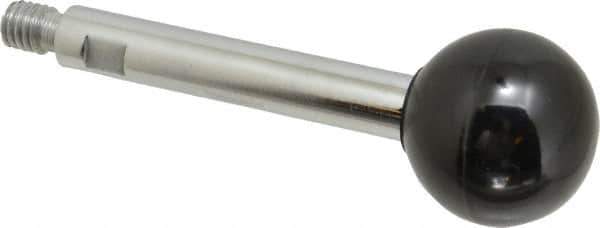 Gibraltar - 3/8-16 Stem, 1-3/8" Knob Diam, 1/2" Shaft Diam, Gear Lever Arm with Ball Knob - 1/2" Thread Length, 3.8" Handle Length, Steel Shaft, Phenolic Knob - USA Tool & Supply