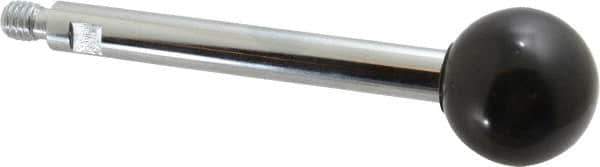 Gibraltar - 3/8-16 Stem, 1-3/8" Knob Diam, 1/2" Shaft Diam, Gear Lever Arm with Ball Knob - 1/2" Thread Length, 4.8" Handle Length, Steel Shaft, Phenolic Knob - USA Tool & Supply