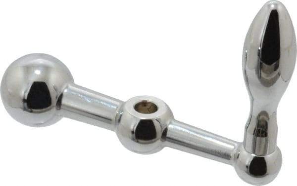 Gibraltar - 11/16" Hub Diam x 11/16" Hub Height Solid Crank Handle - 3/8" Reamed Bore, 1-1/4" Knob Diam, 3-1/4" High, 4" Center to Center, Steel - USA Tool & Supply