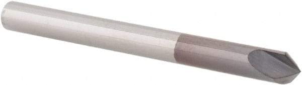 Value Collection - 1/8" Diam x 1/16" Length of Cut, 1/8" Shank Diam, 90° Included Angle, Solid Carbide, Conical Point Engraving Cutter - 1-1/2" Overall Length, Right Hand Cut, AlTiN Coated - USA Tool & Supply