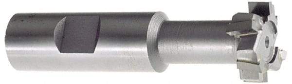 Interstate - 21/32" Cut Diam, 17/64" Cut Width, 21/64" Neck Diam, 1/2" Shank Diam, 2-11/16" OAL, M42 Cobalt T-Slot Cutter - Uncoated, 5/16" Bolt, Straight Teeth, 8 Teeth - USA Tool & Supply
