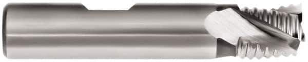 Interstate - 1/2" Diam, Coarse Pitch, 1/2" LOC, 3 Flute Cobalt Roughing Square End Mill - Uncoated, 2-1/2" OAL, 1/2" Shank Diam, Single End, Centercutting - USA Tool & Supply