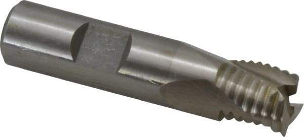 Value Collection - 5/8" Diam, Coarse Pitch, 5/8" LOC, 3 Flute Cobalt Roughing Square End Mill - Uncoated, 2-3/4" OAL, 5/8" Shank Diam, Single End, Centercutting - USA Tool & Supply