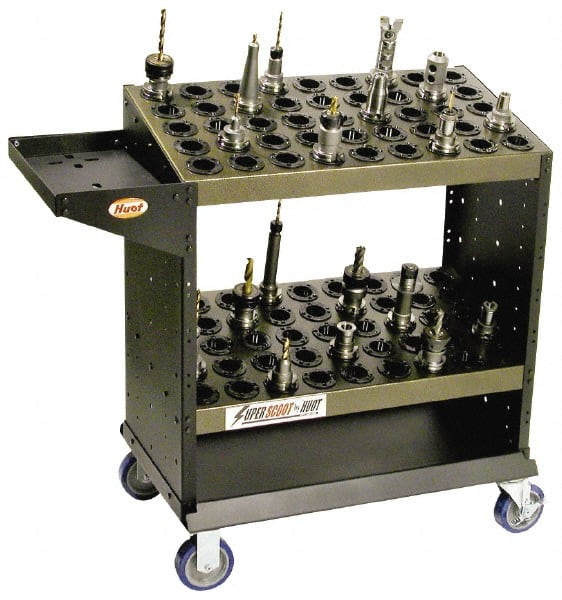 Huot - 90 Tool Capacity, HSK HSK63A Taper SuperScoot CNC Tool Cart - USA Tool & Supply