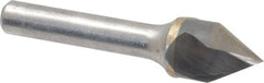 Hertel - 5/8" Head Diam, 3/8" Shank Diam, 1 Flute 60° Solid Carbide Countersink - USA Tool & Supply