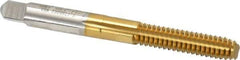 Hertel - 1/4-20 UNC H4 Thread Limit Bottoming Thread Forming Tap - High Speed Steel, TiN Finish, 2-1/2" OAL - USA Tool & Supply