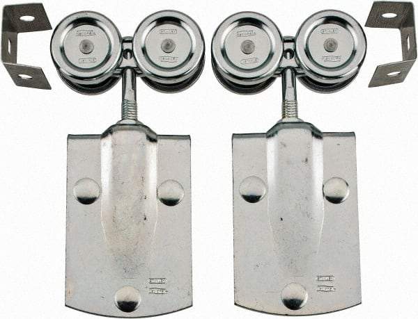 National Mfg. - 2 Piece, Box Rail Hanger with Strap - Use with Square Box Track - USA Tool & Supply