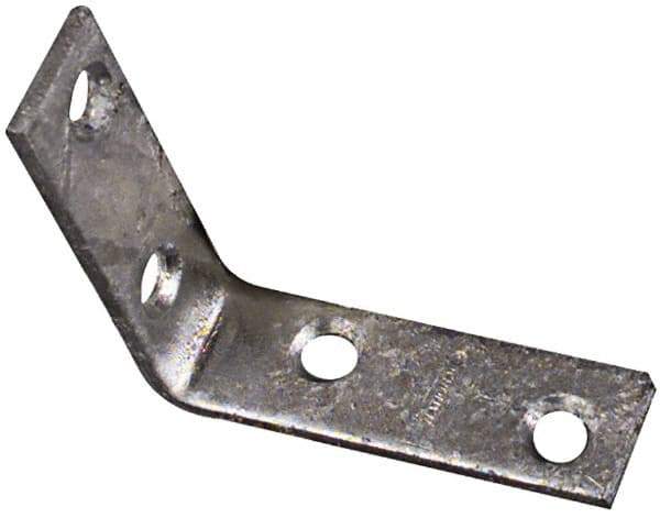 National Mfg. - 2-1/2" Long x 5/8" Wide, Steel, Corner Brace - Hot-Dipped Galvanized - USA Tool & Supply