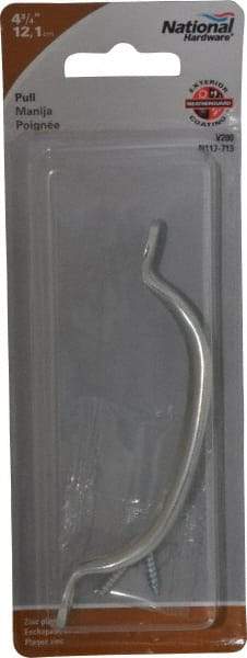 National Mfg. - 4.777" Long x 0.7" Wide x 1.005" High, Utility Pull - Zinc Plated, Steel, 4.153" Center to Center - USA Tool & Supply