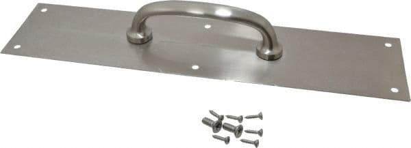 National Mfg. - 15" Long x 3-1/2" Wide, Aluminum Door Pull Plate - Aluminum Finish, 6" Grip Length - USA Tool & Supply