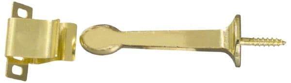 National Mfg. - 3" Projection Door Holder - Door & Wall Mount, Bright Brass Finish - USA Tool & Supply