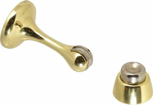 National Mfg. - 3" Projection Magnetic Door Holder - Door & Wall Mount, Brass Finish - USA Tool & Supply