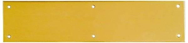 National Mfg. - 3-1/2" Wide x 15" OAL Solid Brass Push Plate - Solid Steel Finish - USA Tool & Supply