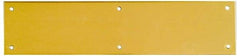 National Mfg. - 3-1/2" Wide x 15" OAL Solid Brass Push Plate - Solid Steel Finish - USA Tool & Supply