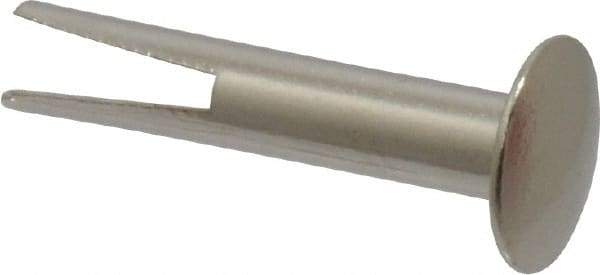 RivetKing - 0.1 to 0.17" Hole Diam, Dome Head, Nickel Plated Steel, Split Rivet - 5/16 Head Diam, 3/4" Length Under Head, 9/64 Body Diam - USA Tool & Supply