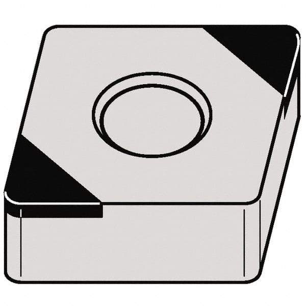 Kennametal - CNGA433 MT Grade KBH20 PCBN Turning Insert - Nano-Composite Finish, 80° Diamond, 1/2" Inscr Circle, 3/16" Thick, 3/64" Corner Radius - USA Tool & Supply