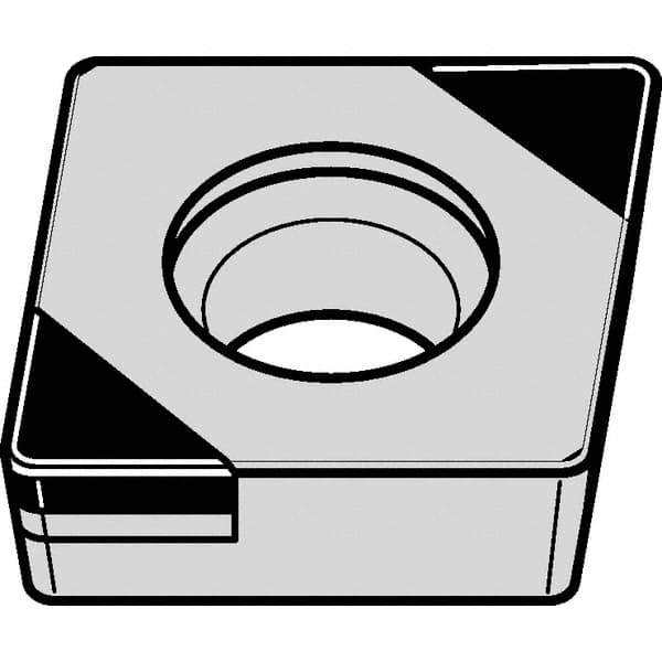 Kennametal - CCGW432 S0415 Grade KB1630 PCBN Turning Insert - 80° Diamond, 1/2" Inscr Circle, 3/16" Thick, 1/32" Corner Radius - USA Tool & Supply