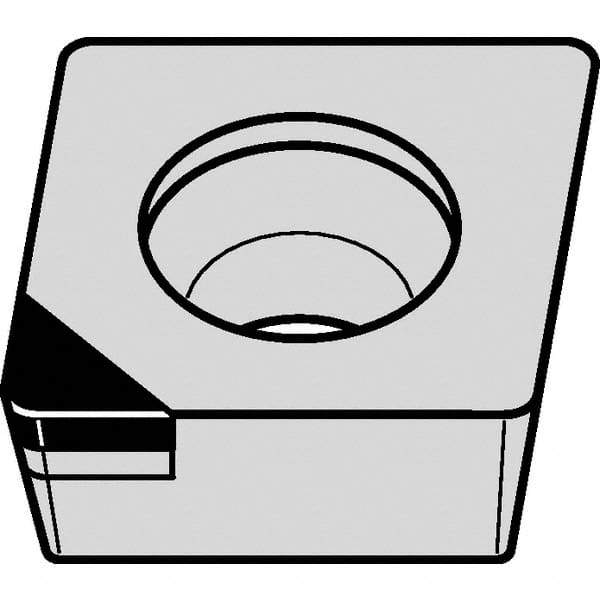 Kennametal - CPGW21.52 F Grade KD1425 Polycrystalline Diamond (PCD) Turning Insert - 80° Diamond, 1/4" Inscr Circle, 3/32" Thick, 1/32" Corner Radius - USA Tool & Supply