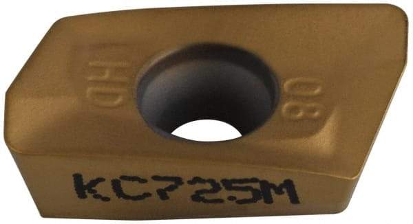 Kennametal - EP1008 HD Grade KC725M Carbide Milling Insert - TiN/TiCN/TiN Finish, 0.148" Thick, 0.8mm Corner Radius - USA Tool & Supply