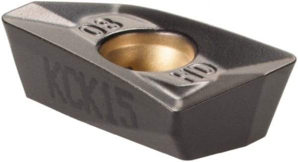 Kennametal - EP1008 Grade KCK15 Carbide Milling Insert - TiN/TiCN/Al2O3 Finish, 0.1476" Thick, 0.8mm Corner Radius - USA Tool & Supply