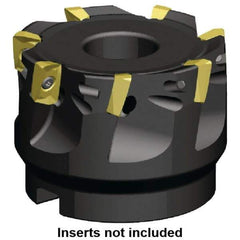 Kennametal - 8 Inserts, 100mm Cut Diam, 32mm Arbor Diam, 9.9mm Max Depth of Cut, Indexable Square-Shoulder Face Mill - 0/90° Lead Angle, 50mm High, EC10.., EP10.. Insert Compatibility, Series Mill 1-10 - USA Tool & Supply
