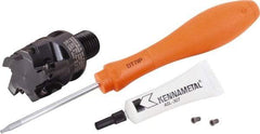 Kennametal - 1-1/4" Cut Diam, 1-1/2" OAL, Indexable Square Shoulder End Mill - M16 Modular Connection, 0° Lead Angle - USA Tool & Supply