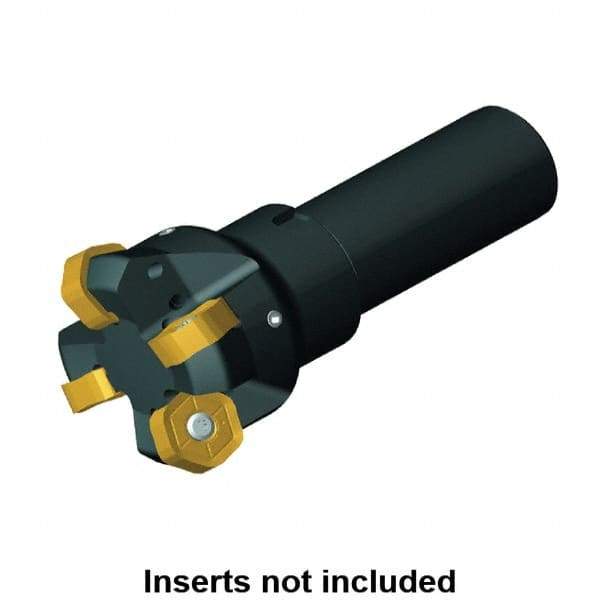 Kennametal - 45° Lead Angle, 51mm Max Cut Diam, 4.5mm Max Depth of Cut, Indexable Chamfer & Angle End Mill - 3 Inserts, HNGJ 53.., HNGJ 0905.. Insert Style, 107mm OAL, Straight Shank - USA Tool & Supply