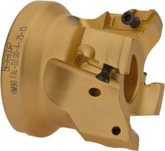 Iscar - 4 Inserts, 2" Cut Diam, 3/4" Arbor Diam, 17/32" Max Depth of Cut, Indexable Square-Shoulder Face Mill - 0/90° Lead Angle, 1-3/4" High, HM90 AXCR 1505 Insert Compatibility, Through Coolant, Series Helialu - USA Tool & Supply