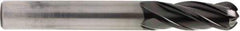 OSG - 1/2" Diam, 1" LOC, 4 Flute Solid Carbide Ball End Mill - Diamond Finish, Single End, 3" OAL, 1/2" Shank Diam, Spiral Flute - USA Tool & Supply