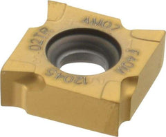 Seco - SNHQ1204502 M07 Grade F40M Carbide Milling Insert - TiAlN/TiN Finish, 0.177" Thick, 1/2" Inscribed Circle, 0.008" Corner Radius - USA Tool & Supply