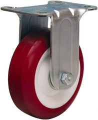 Hamilton - 4" Diam x 1-3/8" Wide x 5" OAH Top Plate Mount Rigid Caster - Polyurethane Mold on Polypropylene, 325 Lb Capacity, Sealed Precision Ball Bearing, 2-3/4 x 3-3/4" Plate - USA Tool & Supply
