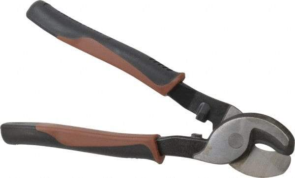 Paramount - 9-1/2" OAL, Cable Cutter - 1/2" Jaw Length x 3/8" Jaw Width, Oval/Curved Head, Double Injection Molded Handle - USA Tool & Supply