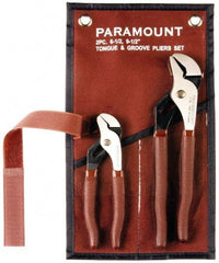 Paramount - 2 Piece Tongue & Groove Plier Set - Comes in Canvas Roll - USA Tool & Supply