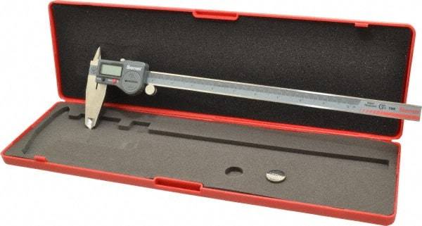 Starrett - 0 to 300mm Range, 0.01mm Resolution, IP67 Electronic Caliper - Stainless Steel with 2-1/2" Stainless Steel Jaws, 0.0015" Accuracy, Serial Output - USA Tool & Supply