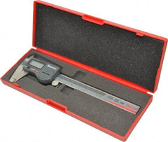 Starrett - 0 to 150mm Range, 0.01mm Resolution, IP67 Electronic Caliper - Stainless Steel with 1-1/2" Stainless Steel Jaws, 0.001" Accuracy, Serial Output - USA Tool & Supply