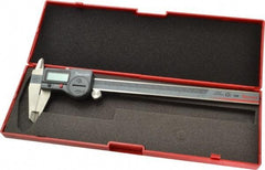 Starrett - 0 to 200mm Range, 0.01mm Resolution, IP67 Electronic Caliper - Stainless Steel with 1-7/8" Stainless Steel Jaws, 0.0015" Accuracy, Serial Output - USA Tool & Supply