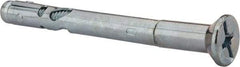 Powers Fasteners - 3/8" Diam, 3/8" Drill, 4" OAL, Sleeve Concrete Anchor - 1018 Steel, Flat Head, Combination Slotted/Phillips Drive - USA Tool & Supply